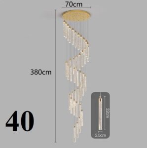 Nowoczesna Designerska Lampa Wisząca Multispot Żyrandol w Kolorze Złotym