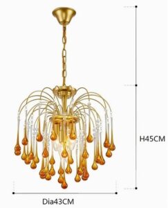 Elegancka Kryształowa Lampa Wisząca Lady Żyrandol Vintage w Kolorze Złotym