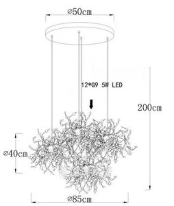 Nowoczesna Metalowa Designerska Lampa Wisząca Monete w Kolorze Złotym i Srebrnym