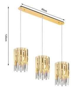 Nowoczesna Kryształowa Designerska Lampa Wisząca Aspen Glamour w Kolorze Złotym i Srebrnym
