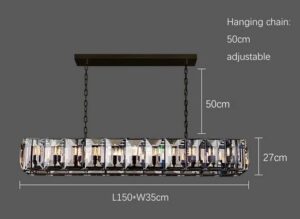 Nowoczesna Kryształowa Lampa Wisząca Vitaluce Żyrandol Glamour w Kolorze Złotymi Czarnym