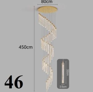 Nowoczesna Designerska Lampa Wisząca Multispot Żyrandol w Kolorze Złotym