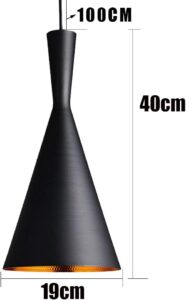 Nowoczesna Skandynawska Metalowa Lampa Wisząca Beat w Kolorze Białym i Czarnym z Dodatkiem Złotego