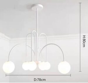 Nowoczesna Skandynawska Metalowa Lampa Wisząca Neri Żyrandol w Kolorze Czarnym, Białym i Złotym