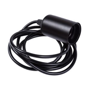 Nowoczesna Minimalistyczna Metalowa Lampa Wisząca Zawiesie Loft w Kolorze Czarnym do Żarówek z Gwintem E27