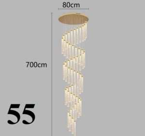 Nowoczesna Designerska Lampa Wisząca Multispot Żyrandol w Kolorze Złotym