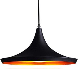 Nowoczesna Skandynawska Metalowa Lampa Wisząca Beat w Kolorze Białym i Czarnym z Dodatkiem Złotego