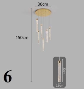 Nowoczesna Designerska Lampa Wisząca Multispot Żyrandol w Kolorze Złotym