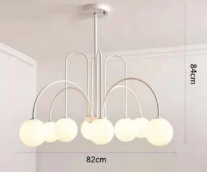 Nowoczesna Skandynawska Metalowa Lampa Wisząca Neri Żyrandol w Kolorze Czarnym, Białym i Złotym