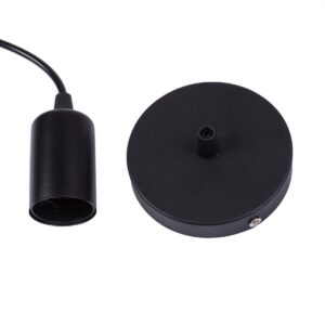 Nowoczesna Minimalistyczna Metalowa Lampa Wisząca Zawiesie Loft w Kolorze Czarnym do Żarówek z Gwintem E27