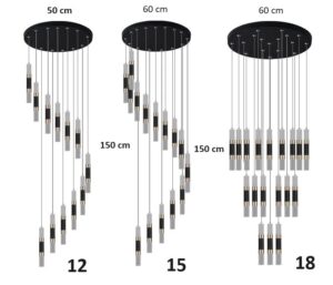 Nowoczesna Designerska Lampa Wisząca Basalt Żyrandol w Kolorze Czarnym