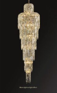 Nowoczesna Kryształowa Lampa Wisząca Luxuria Żyrandol Glamour w Kolorze Złotym