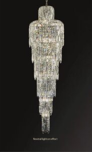 Nowoczesna Kryształowa Lampa Wisząca Luxuria Żyrandol Glamour w Kolorze Złotym