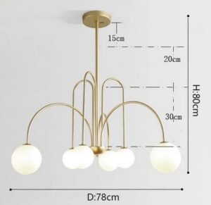 Nowoczesna Skandynawska Metalowa Lampa Wisząca Neri Żyrandol w Kolorze Czarnym, Białym i Złotym