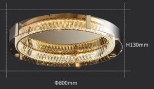 Nowoczesna Kryształowa Lampa Sufitowa Bellini Plafon Glamour w Kolorze Złotym