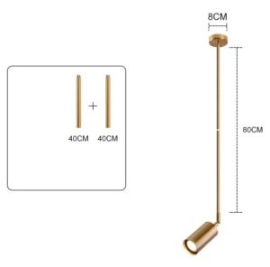 Nowoczesna Metalowa Lampa Sufitowa Reflektor Brass Tube w Kolorze Złotym i Czarnym