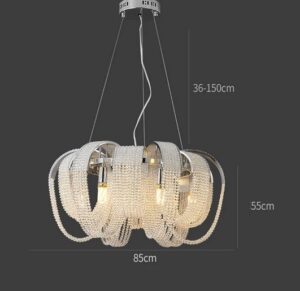 Nowoczesna Kryształowa Lampa Wisząca Ambrella Żyrandol Glamour w Kolorze Srebrnym i Złotym