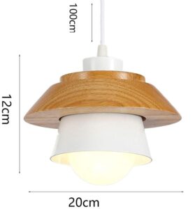 Nowoczesna Skandynawska Drewniana Lampa Wisząca Mono w Kolorze Białym i Czarnym