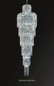 Nowoczesna Kryształowa Lampa Wisząca Luxuria Żyrandol Glamour w Kolorze Złotym