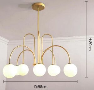 Nowoczesna Skandynawska Metalowa Lampa Wisząca Neri Żyrandol w Kolorze Czarnym, Białym i Złotym