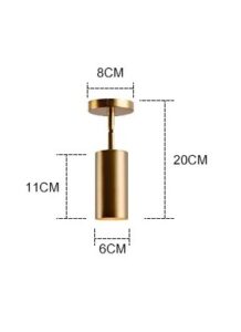 Nowoczesna Metalowa Lampa Sufitowa Reflektor Brass Tube w Kolorze Złotym i Czarnym