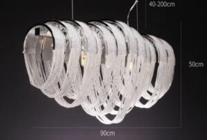 Nowoczesna Kryształowa Lampa Wisząca Ambrella Żyrandol Glamour w Kolorze Srebrnym