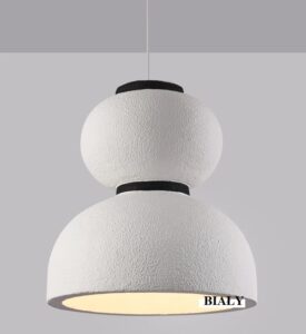 Nowoczesna Lampa Wisząca Wabi-Sabi Formakami w Stylu Japońskim w Kolorze Białym