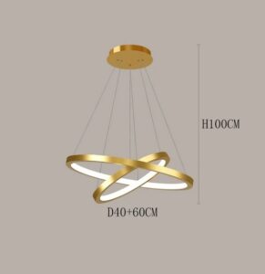 Nowoczesna Designerska Lampa Wisząca Ring Slim Żyrandol Obręcze w Kolorze Złotym