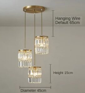 Nowoczesna Kryształowa Lampa Wisząca Adele Glamour Złota