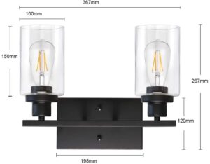 Nowoczesna Skandynawska Lampa Ścienna Hayden Kinkiet Szklany w Kolorze Złotym, Srebrnym i Czarnym