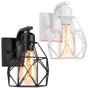 Nowoczesna Skandynawska Lampa Ścienna Tossino Kinkiet Metalowy w Kolorze Czarnym i Białym