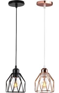 Nowoczesna Wisząca Skandynawska Metalowa Lampa Sufitowa Carron w Kolorze Czarnym i Złotym