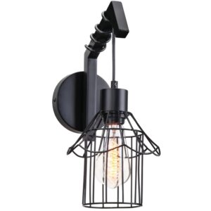 Nowoczesna Skandynawska Lampa Ścienna Gonzalo Kinkiet Metalowy w Kolorze Czarnym 