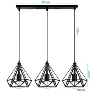 Nowoczesna Wisząca Skandynawska Metalowa Lampa Sufitowa Serena w Kolorze Czarnym i Białym