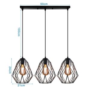 Nowoczesna Skandynawska Metalowa Lampa Wisząca Giulia w Kolorze Czarnym i Złotym