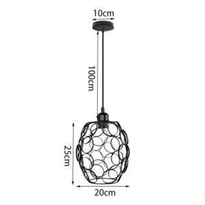 Nowoczesna Wisząca Skandynawska Metalowa Lampa Sufitowa Kora w Kolorze Czarnym
