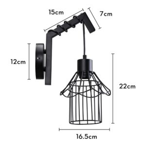 Nowoczesna Skandynawska Lampa Ścienna Gonzalo Kinkiet Metalowy w Kolorze Czarnym 