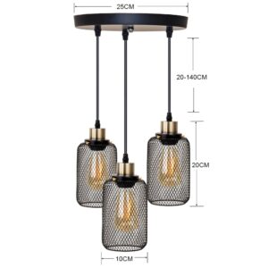 Nowoczesna Skandynawska Metalowa Lampa Wisząca Tambo w Kolorze Czarnym i Czarnym ze Złotym Elementem