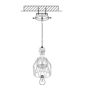 Nowoczesna Wisząca Skandynawska Metalowa Lampa Sufitowa Carron w Kolorze Czarnym i Złotym
