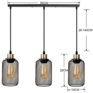 Nowoczesna Skandynawska Metalowa Lampa Wisząca Tambo w Kolorze Czarnym i Czarnym ze Złotym Elementem