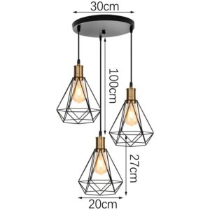 Nowoczesna Wisząca Skandynawska Metalowa Lampa Sufitowa Primo w Kolorze Czarnym z Elementem Złotym