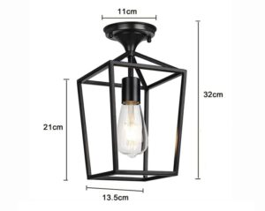 Nowoczesna Wisząca Skandynawska Metalowa Lampa Sufitowa Crate w Kolorze Czarnym