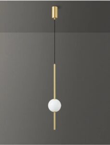 Nowoczesna Minimalistyczna Wisząca Lampa Sufitowa Strobe w Kolorze Złotym i Czarnym