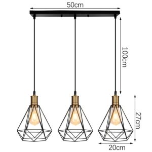 Nowoczesna Wisząca Skandynawska Metalowa Lampa Sufitowa Primo w Kolorze Czarnym z Elementem Złotym