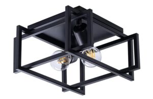 Nowoczesna Skandynawska Metalowa Lampa Sufitowa Hagar Plafon w Kolorze Czarnym i Brązowym