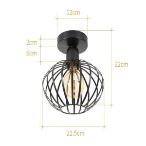 Nowoczesna Wisząca Skandynawska Metalowa Lampa Sufitowa Rosalea w Kolorze Czarnym