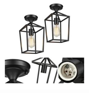 Nowoczesna Wisząca Skandynawska Metalowa Lampa Sufitowa Crate w Kolorze Czarnym