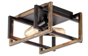 Nowoczesna Skandynawska Metalowa Lampa Sufitowa Hagar Plafon w Kolorze Czarnym i Brązowym