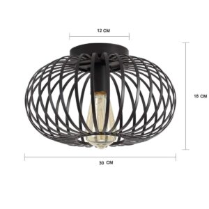 Nowoczesna Wisząca Skandynawska Metalowa Lampa Sufitowa Manuela w Kolorze Czarnym