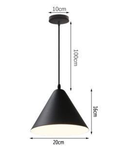 Nowoczesna Skandynawska Metalowa Lampa Wisząca Nono w Kolorze Czarnym